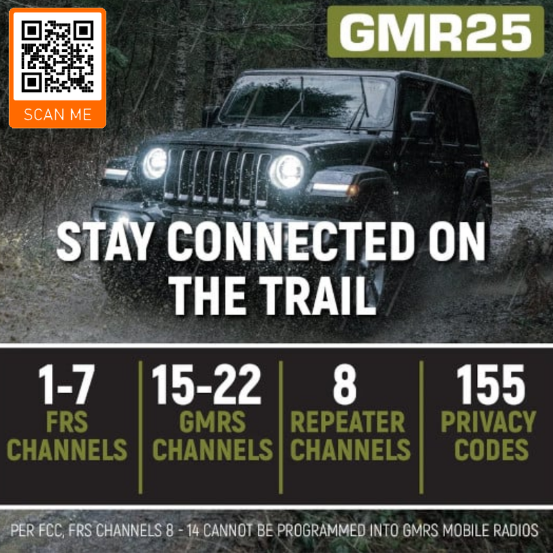 Rugged Radios GMR25 Waterproof 25 Watt GMRS Mobile Radio