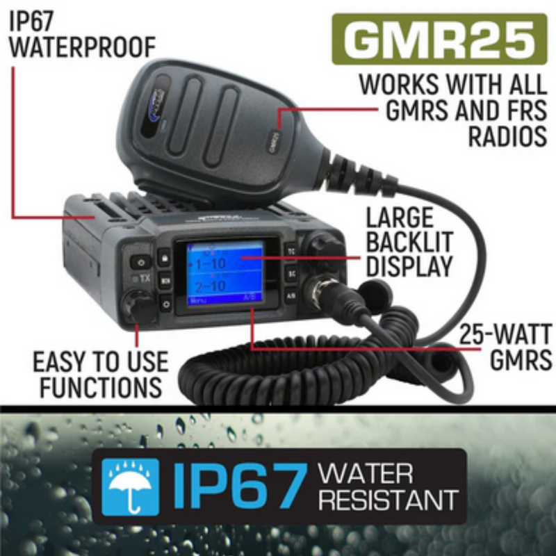 Rugged Radios GMR25 Waterproof 25 Watt GMRS Mobile Radio